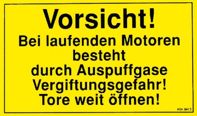 Warnschild - VORSICHT - Laufenden Motoren - Gr. ca. 25 x 15 cm - 308413
