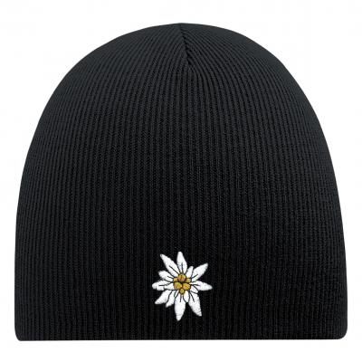 Beanie Mütze Edelweiß 54822 schwarz
