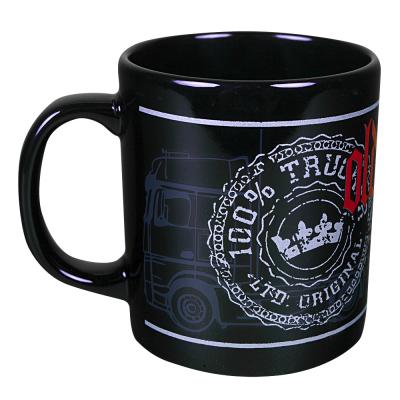 Kaffeetasse mit Print 100% Trucker LKW 57316 schwarz