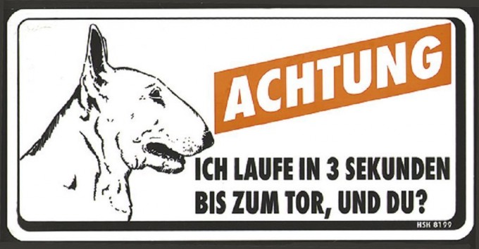 Humorvolles Warnschild - Achtung ich laufe in 3 Sekunden  …- 308199 - 20cm x 10cm - Wachhund