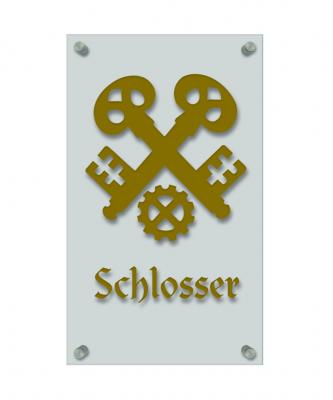 Zunftschild Handwerkerschild - Schlosser - beschriftet auf edler Acryl-Kunststoff-Platte – 309410
