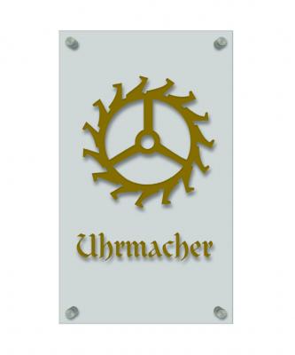Zunftschild Handwerkerschild - Uhrmacher - beschriftet auf edler Acryl-Kunststoff-Platte – 309402