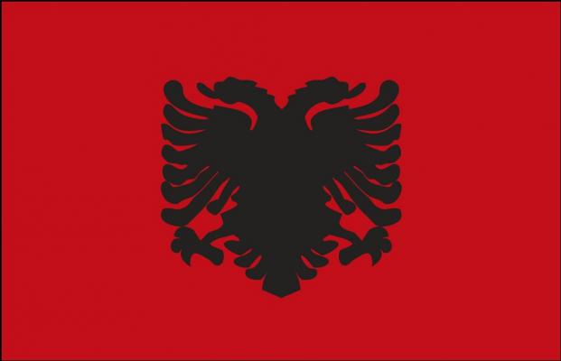 Stockländerfahne - Albanien - Gr. ca. 40x30cm - 77008 - Dekoflagge