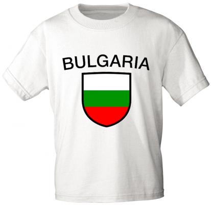 Kinder T-Shirt mit Print - Bulgarien - 76032 - weiß  - Gr. 86-164