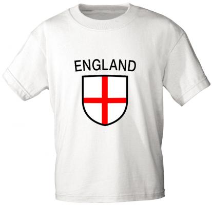 Kinder T-Shirt mit Print - England - 76189 - weiß 98/104