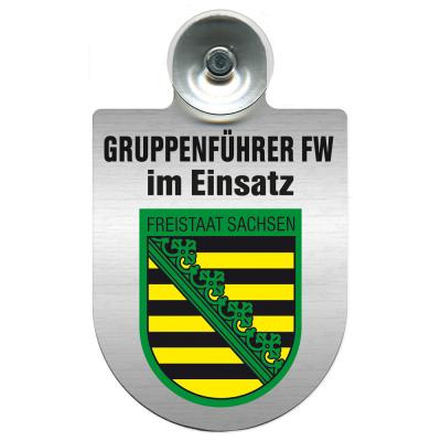 Einsatzschild incl. Saugnapf - Gruppenführer Feuerwehr im Einsatz - 309750 - incl. Regionen nach Wahl