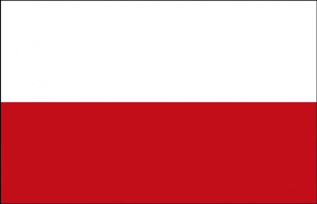 Schwenkfahne mit Holzstock - Polen - Gr. ca. 40x30cm - 77132 - Länderflagge, Fahne, Stockländerfahne