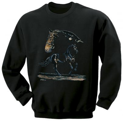Kinder-Sweatshirt mit Print Pferdemotiv Warmblut 08636 schwarz Gr. 116-164 ©Kollektion Bötzel