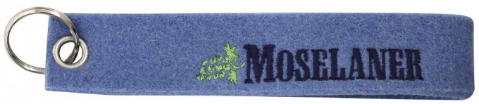Filz-Schlüsselanhänger mit Stick Moselaner Gr. ca. 17x3cm 14185 blau