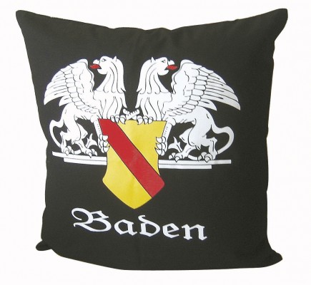Dekokissen Kissen - BADEN - 09151 - Gr. ca. 40 x 40 cm mit Füllung edler Druck - Dekokissen Autokissen