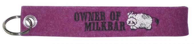 Filz-Schlüsselanhänger mit Stick Owner of Milkbar Gr. ca. 17x3cm 14085 pink