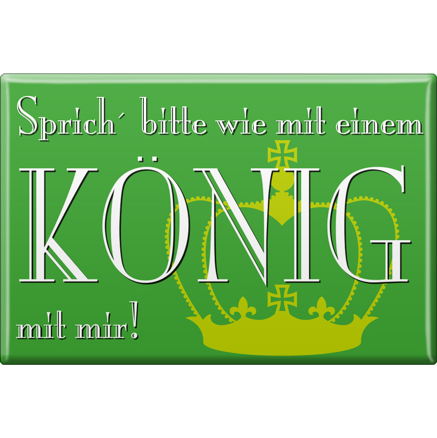 Magnet Button Re Ludwig – Magnete Da Frigorifero Decorativo, 8 X 5,5 Cm, Stampe Vivaci, Forte Presa