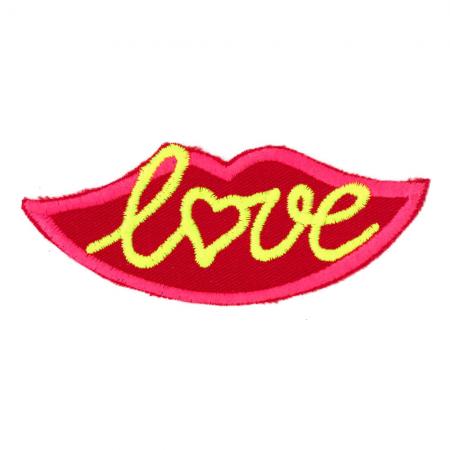 Aufnäher Patches Rote Lippen Love Gr. ca. 9,3 x 4 cm  00598