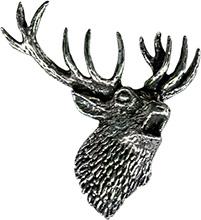 Anstecknadel - Metall - Pin - Hirschkopf mit Geweih - 02731