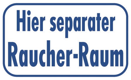 PST-Schild Türschild - Hier separater Raucher-Raum - Gr. ca. 25 x 15 cm - 300913