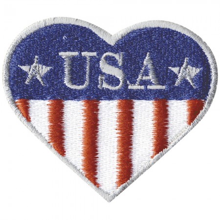 Aufnäher - USA Herz - 03055 - Gr. ca. 6.5 x 6 cm