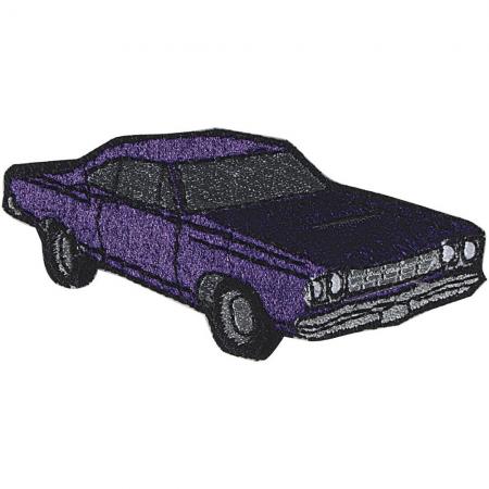 AUFNÄHER - lilafarbener Sportwagen Oldtimer Car - Gr. ca. 9 x 4 cm