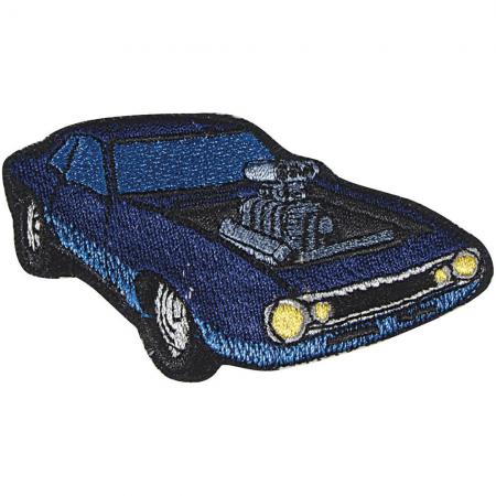 AUFNÄHER - blauer Oldtimer Car - 03115  - Gr. ca. 9 x 4 cm
