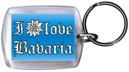 Schlüsselanhänger - I love Bavaria - Gr. ca. 60x40mm - 03300 -