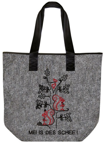 Filztasche mit edler Stickerei - LEBENSBAUM - MEI IS DES SCHEE - 26074 - Shopper Umhängetasche Bag