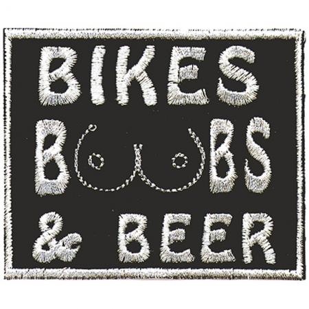 Aufnäher Applikation - BIKES BOOBS & BEER - Gr. ca. 6 x 7,5cm 04098