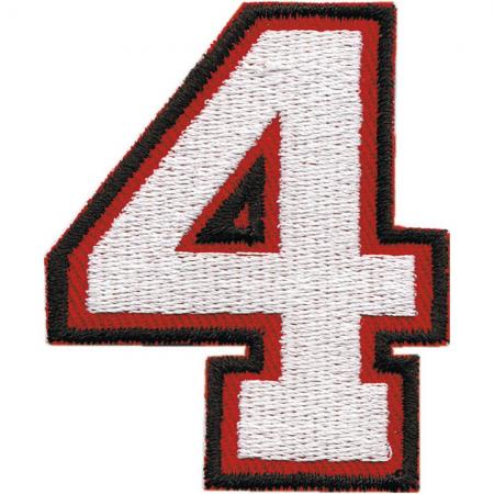 Aufnäher Patches - ZAHL ZIFFER 4 (vier) - Gr. ca. 4x6cm - 04640