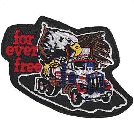 Aufnäher - Trucker Adler forever free - 04941 - Gr. ca. 9,5 x 6,5 cm - Patches Stick Applikation