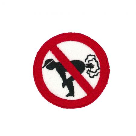 Aufnäher Patches Verbotschild Hier nicht pupsen Gr. ca. 6,5 cm 00510
