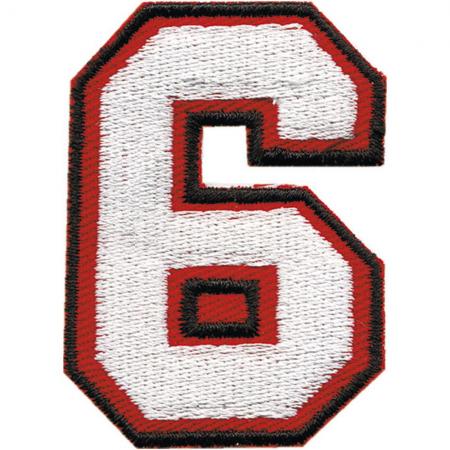Aufnäher Patches - ZAHL ZIFFER 6 (sechs) - Gr. ca. 4x6cm - 06007