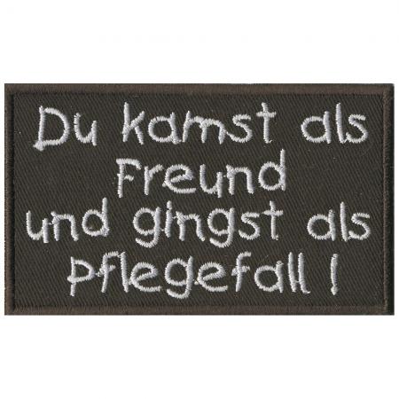 Aufnäher - Du kamst als Freund - 06067 - Gr. ca. 9,5 x 5,5 cm - Patches Stick Applikation