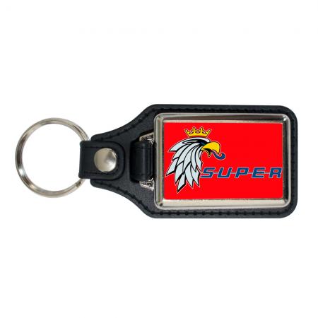 Leder-Schlüsselanhänger - Trucker Adler SUPER - Gr. ca. 95 x 40 mm - 06251 rot
