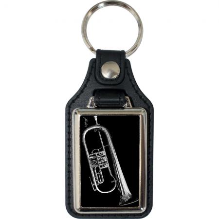Leder-Schlüsselanhänger mit Motiv – Flügelhorn trad. – 06273 aus der Serie  ROCK YOU© MUSIC