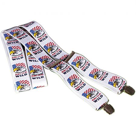 Hosenträger mit Print - USA Born to be wild - 06556 weiß