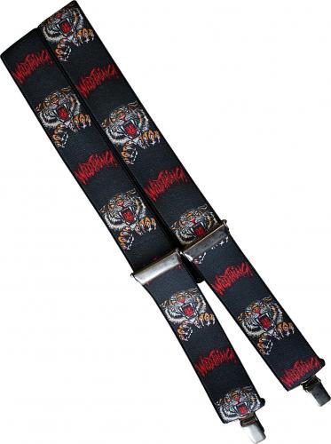 Hosenträger mit Print - Wild Thing Löwe Tiger - 06598 - schwarz