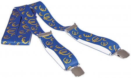Hosenträger mit Print - Währung Euro - 06651 blau