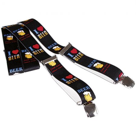 Hosenträger schwarz mit Print - I love Bier - 06578