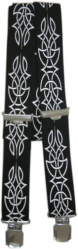 Hosenträger mit Print - Tribal Tattoo - 06789 schwarz