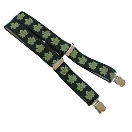 Hosenträger mit Print - Ahorn-Blätter - 06809 grün