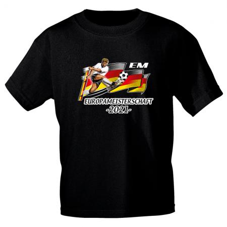 Kinder T-Shirt Euro 2020 Europameisterschaft 2021 EM - 06922 - Gr. schwarz / 110/116