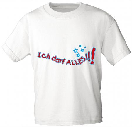 Kinder T-Shirt mit Aufdruck - Ich darf alles - 06981 - weiß - Gr. 86-164