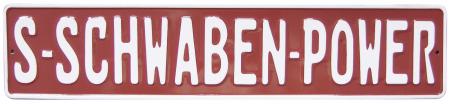 Alu-Schild - S-Schwaben Power - 07506 - Gr. ca. 52 x 11 cm