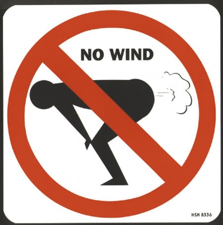 Spaß-Schild - NO WIND - 20cm x 20cm - 308336