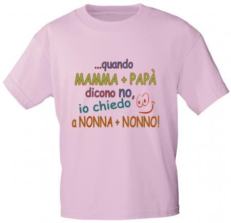 Kinder T-Shirt ...wenn Mama + Papa nein sagen, frage ich Oma + Opa - 08108 rosa Gr. 122/128