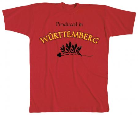 Kinder - T-Shirt mit Druck - Württemberg - 08274 - rot - Gr. 122/128