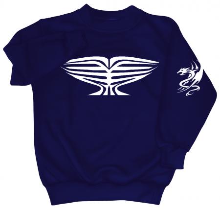 Sweatshirt mit Print - Tattoo Drache - 09031 - versch. farben zur Wahl - Gr. S-XXL blau / XL