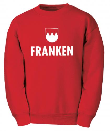 Sweater- Sweatshirt für  Damen und Herren mit Motivdruck "Franken" - 09035 rot - Gr. XXL