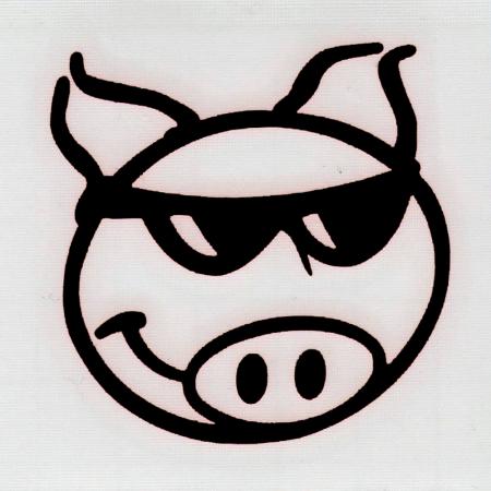 Dekoraufkleber Applikationsaufkleber Pork- Schwein in 4 Farben  AP0921 weiß