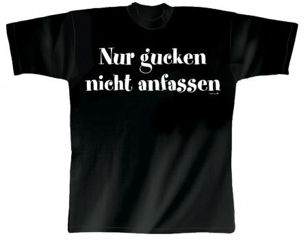 T-Shirt unisex mit Print - Nur gucken, nicht anfassen - 09325 schwarz - Gr. S-XXL