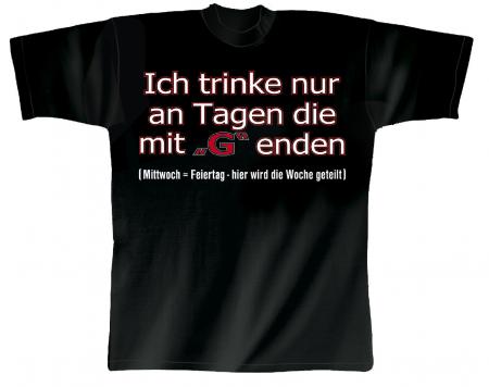 T-Shirt unisex mit Print - Ich trinke nur... - 09424 schwarz - Gr. S-XXL