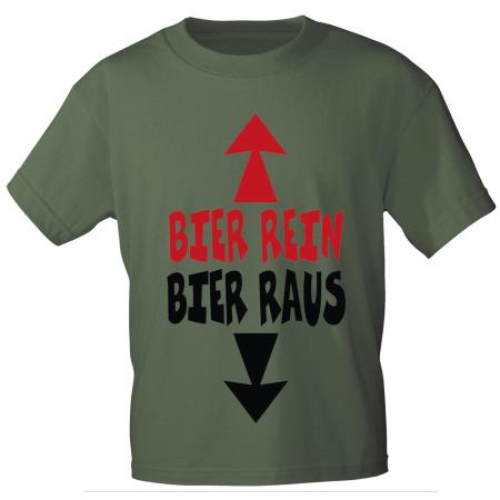 Marken - T -SHIRT - Unisex - mit Motivdruck  - Bier rein - Bier raus - 09463 - Gr. S-XXL
